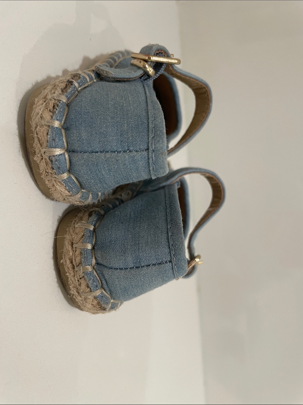 Janie and Jack Light Blue Mary Jane Espadrille Kids Shoes Toddler size 6 - Picture 4 of 6